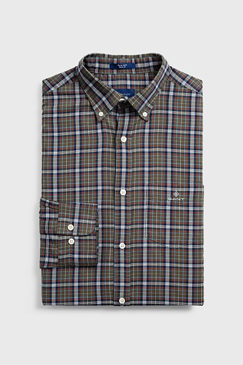 GANT Sea Turtle Tech Prep Jaspe Plaid Button Down Shirt